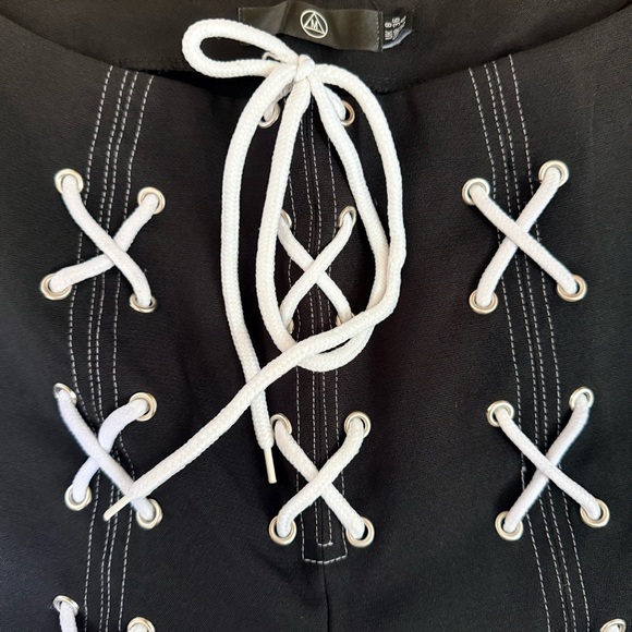 Black Lace-Up Pants - Picture 3 of 5